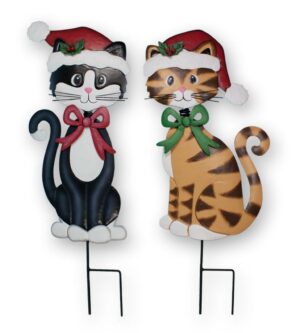 Metal Christmas Cat Stake